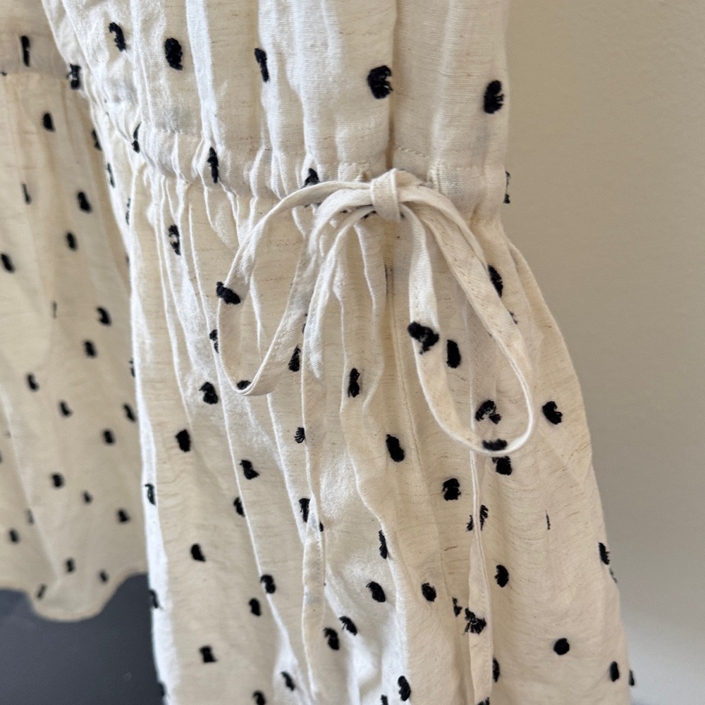 Madewell Cream Mini Dress with Black Dots - Picture 3 of 3
